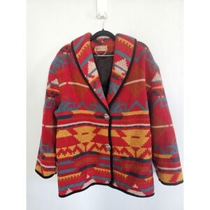 Vintage Wool Ashley Scott Aztec Southwestern Patterned Blazer